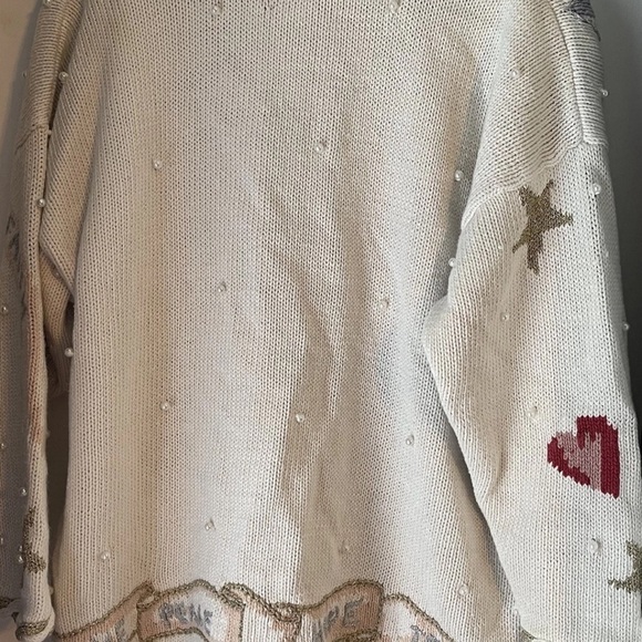 Stitches In Time Angels Peace Love Hope Button Cardigan Winter Knit Sweater  3X - Picture 8 of 16